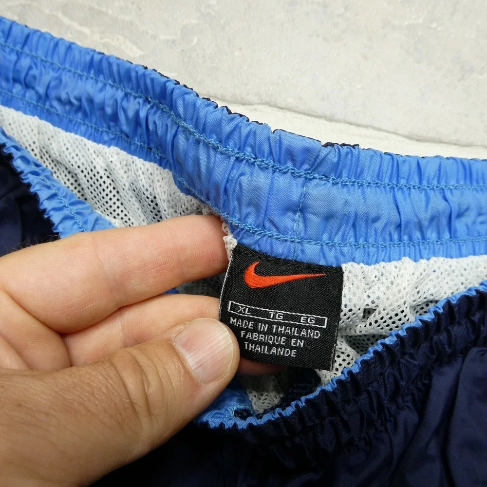 Vintage Nike Swim Trunks Mens XL Blue Grey‎ Tag Cargo Y2K Bathing Suit